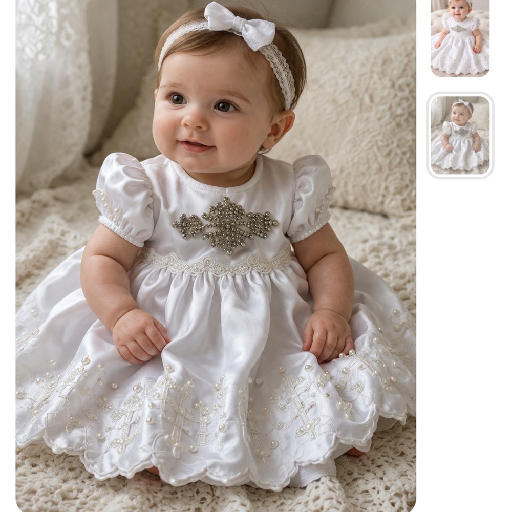 Custom made christianing baby gown or flower girl dress. - c
